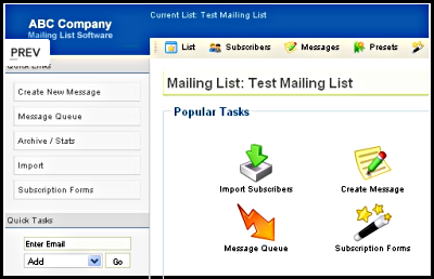 Screenshot from 1-2-All, email marketing software by ActiveCampaign