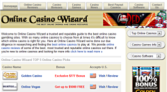 Online Casino Wizard reviews top rated online casinos
